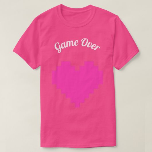 T-shirt Fête de mariage Game Over (Design devant)