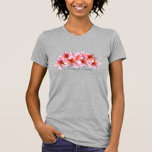 T-shirt Fête de mariée Plumeria rose Fleurs hawaïennes (Devant)