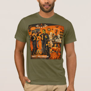 T-shirt Fête de martini d'Halloween en style Mid Century M