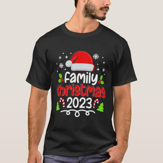 T-shirt Fête de Noël 2023 Feu de Noël de Noël (Devant)