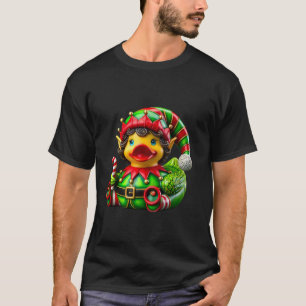 T-shirt Fête de Noël de canard en caoutchouc Noël Filles