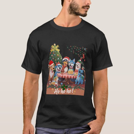 T-shirt Fête de Noël de la famille Bluey (Devant)