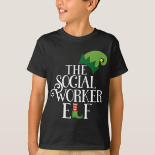 T-shirt Fête de Noël de l'Elfe du travailleur social