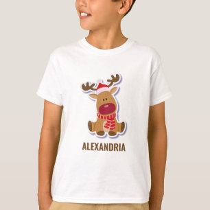 T-shirt Fête de Noël du Père Noël de Rudolph