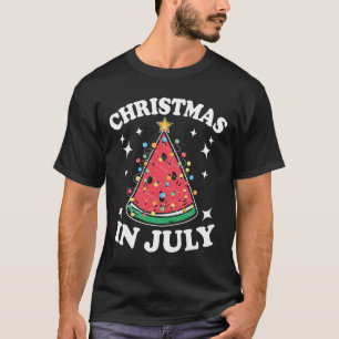 T-shirt Fête de Noël en Juillet Pastèque Arbre de Noël