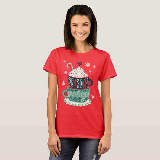 T-shirt Fête de Noël Joyeuses Fêtes (Devant entier)