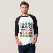 T-shirt Fête de Noël moche Raglan (Devant entier)