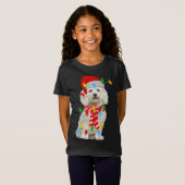 T-Shirt Fête de Noël Père Noël Bichon Frise Chien Chris (Devant entier)