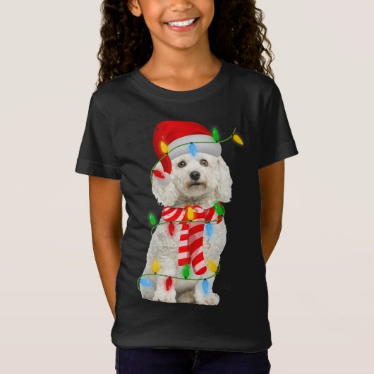 T-Shirt Fête de Noël Père Noël Bichon Frise Chien Chris (Devant)