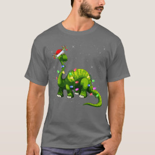 T-shirt Fête de Noël Père Noël Brontosaurus Dinosaur