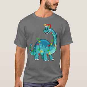 T-shirt Fête de Noël Père Noël Brontosaurus Dinosaur