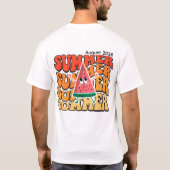 T-shirt Fête de pastèque rétro groovy mignonne d'été (Dos)
