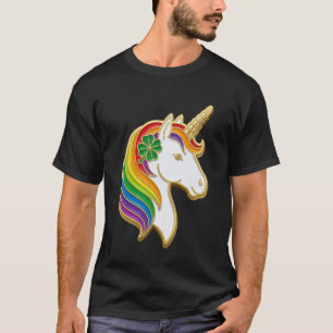 T-shirt Fête de Patrick Licorne Crinière Arc-en-ciel Trèfl