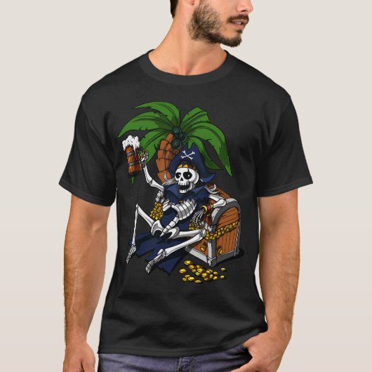 T-shirt Fête de pirates squelettes (Devant)