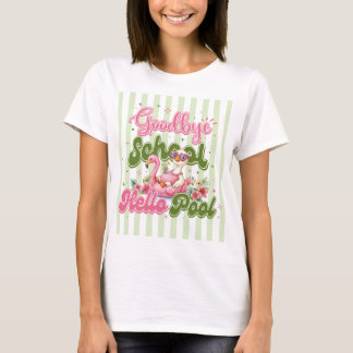 T-shirt Fête de Piscine Bonjour Bandes Vertes