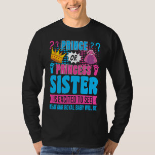 T-shirt Fête de révélation du sexe du bébé, sœur prince ou