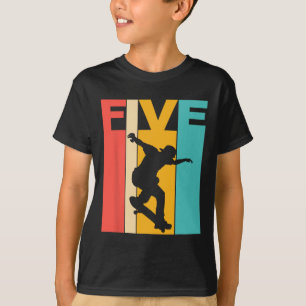 T-shirt Fête de skateboard pour 5 ans Skateur de 5 ans