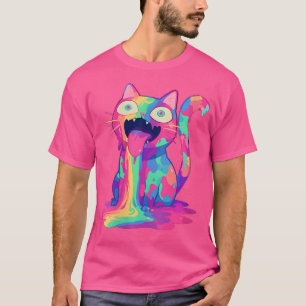 T-shirt Fête de Trippy Fou Rainbow Cat Edm Festival