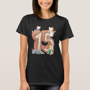 T-shirt Fête des 15 ans de chats Quinze 15 ans Chat