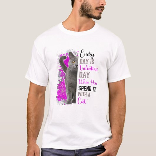 T-shirt Fête des femmes Valentines Chat Mère Mère Mère Mèr (Devant)