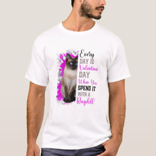 T-shirt Fête des femmes Valentines Ragdoll Chat Mama Mère