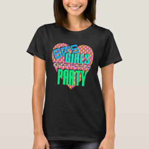 T-shirt Fête des filles des années 80 1980 Amour Rétro des