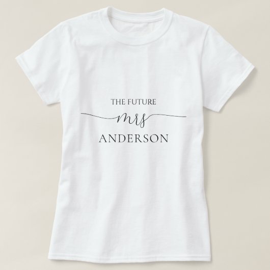 T-shirt Fête des mariées de script minimale simple Futur M (Design devant)