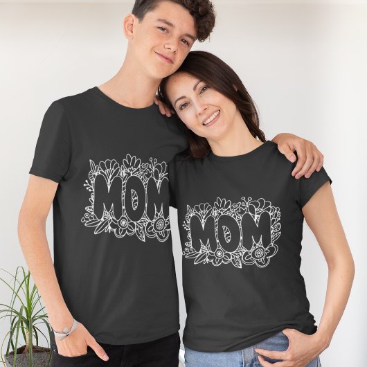 T-shirt Fête des mères blanches et noires