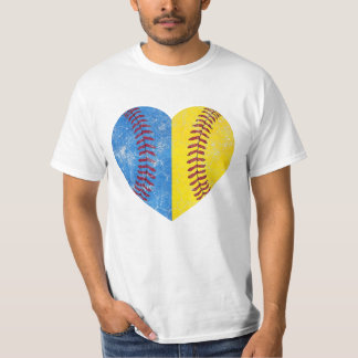 T-shirt Fête des Mères Cadeau Coeur Baseball