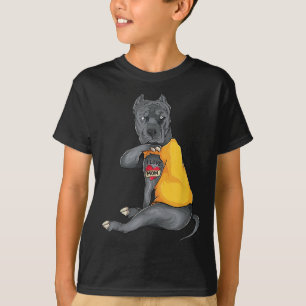 T-shirt Fête des mères chien drôle Pitbull I Love Maman Ta