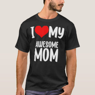 T-shirt Fête des mères Coeur rouge avec amour J'aime ma mè