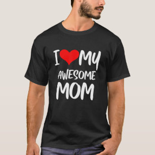 T-shirt Fête des mères Coeur rouge avec amour J'aime ma mè