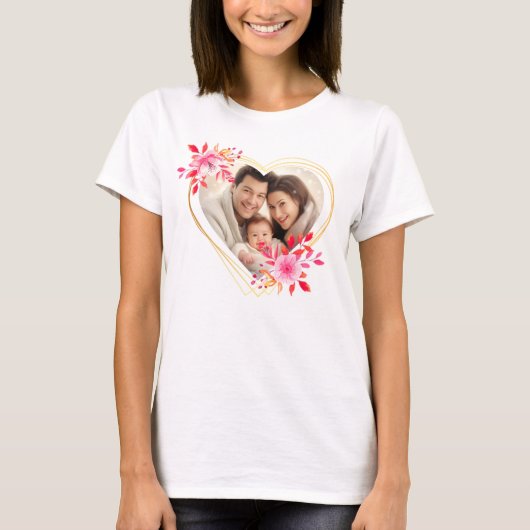 T-shirt Fête des mères Custom Happy Family Photo Maman (Devant)