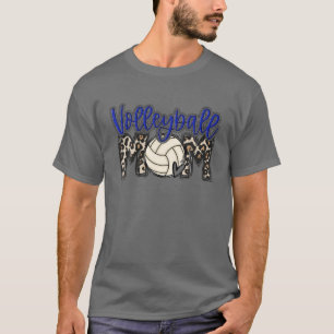 T-shirt Fête des mères de maman de volleyball Leopard Funn