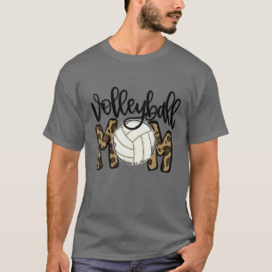 T-shirt Fête des mères de maman de volleyball Leopard Funn