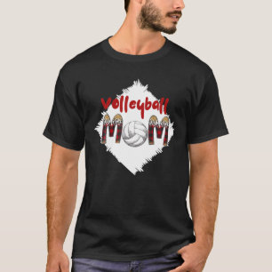 T-shirt Fête des mères de maman de volleyball Leopard Funn