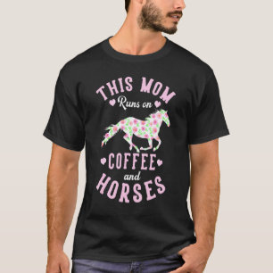 T-shirt Fête des mères du café et du cheval Maman équestre