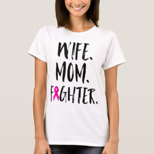 T-shirt Fête des mères Épouse Maman Combattante Cancer du