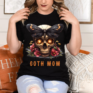 T-shirt Fête des Mères Fleurie Crâne de Papillon Orange Ma