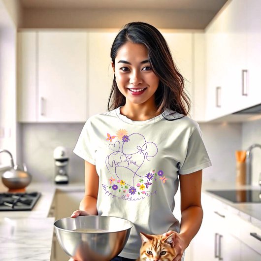 T-shirt Fête des Mères Simple Line Art