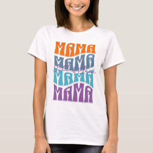 T-shirt Fête des mères Typographie colorée Mama Kids Nom