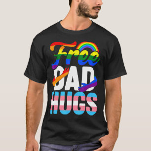 T-shirt Fête des pères Arc En Ciel Gratuit Papa Accroche L