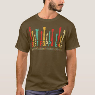 T-shirt Fête des pères Best Poppa Ever Guitare Lover Guita