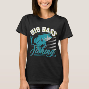 T-shirt Fête des pères Big Bass Pêcheur Pêcheur Rod