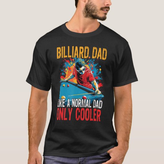 T-shirt Fête des pères Billiard Papa Comme Un Papa Normal (Devant)