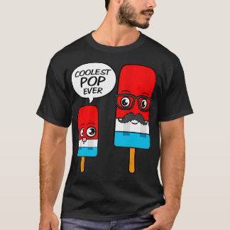 T-shirt Fête des pères de glace Popsicle Papa Sweet Desser