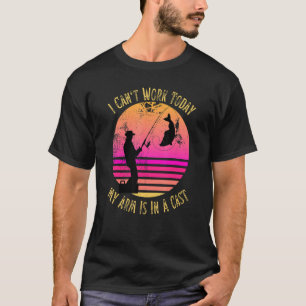 T-shirt Fête des pères de pêche Je ne peux pas travailler 