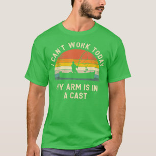 T-shirt Fête des pères de pêche Je ne peux pas travailler