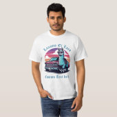 T-shirt Fête des pères de voiture classique Llama texte pe (Devant entier)