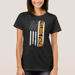 T-shirt Fête des pères Drapeau Américain Cycliste Papa Hom